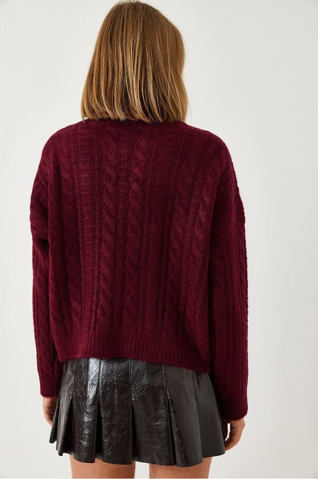 Textuur Turtleneck Cropped Trui - Image 2