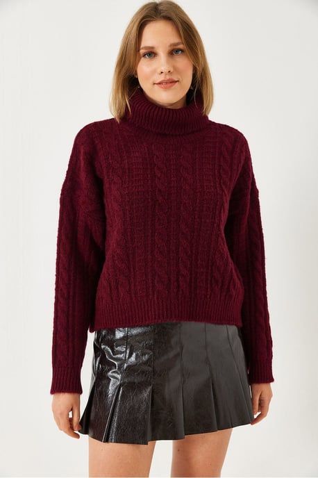 Textuur Turtleneck Cropped Trui - Image 3