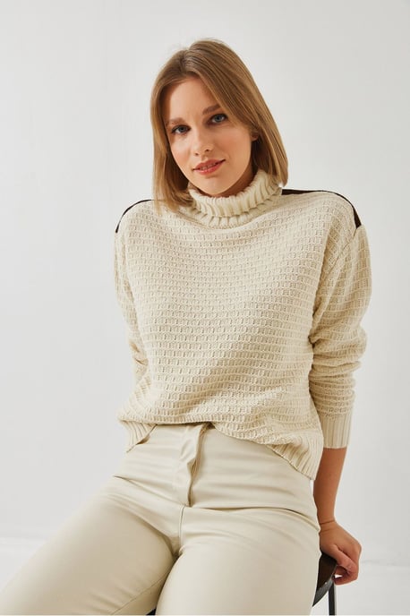 Textuur Turtleneck Gebreid Sweater - Image 4
