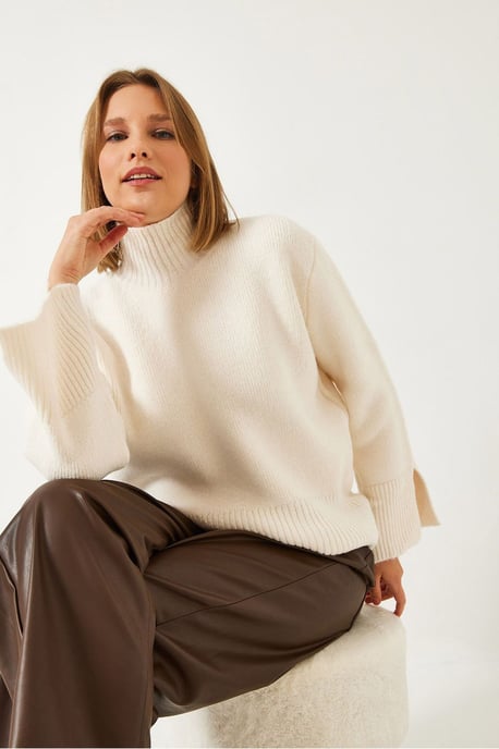 Turtleneck Relaxed Fit Trui met Splitdetail - Image 2