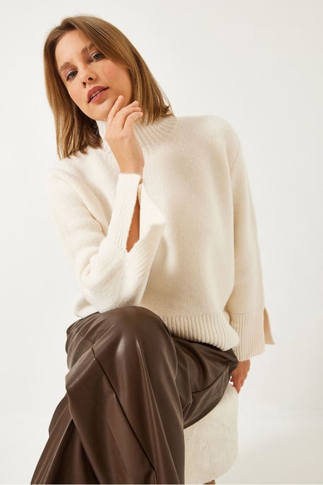 Turtleneck Relaxed Fit Trui met Splitdetail - Image 3