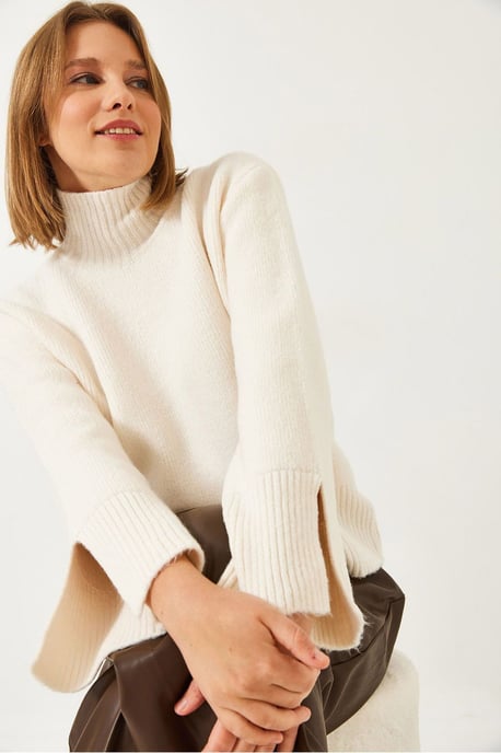 Turtleneck Relaxed Fit Trui met Splitdetail - Image 4