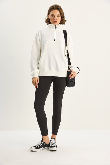 Relaxed Fit Ritskraag Gebreide Sweater - Image 2