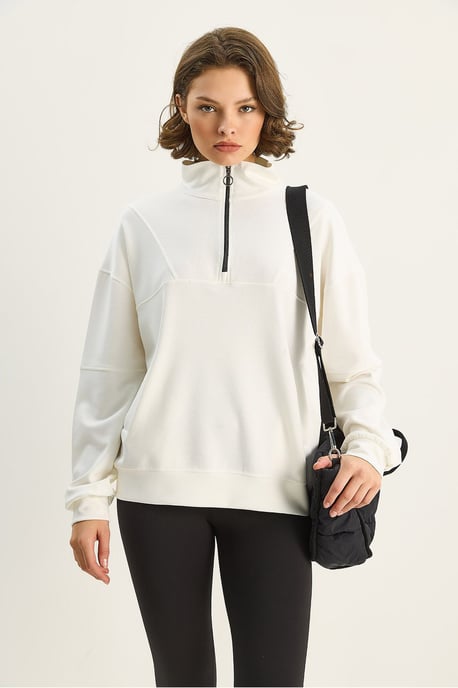 Relaxed Fit Ritskraag Gebreide Sweater - Image 3