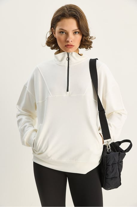 Relaxed Fit Ritskraag Gebreide Sweater - Image 4