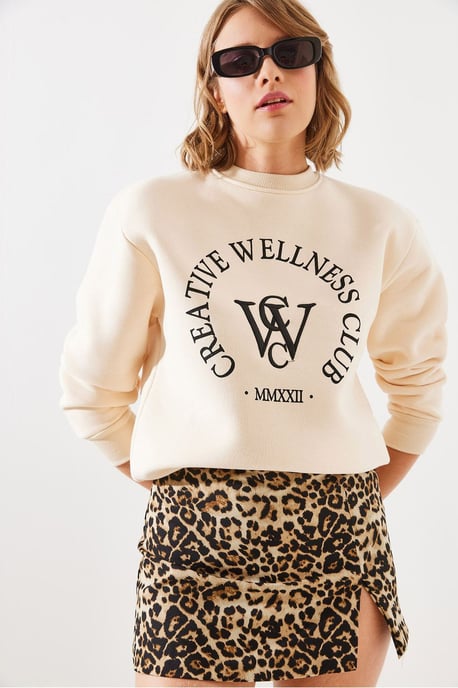 Crewneck Katoenen Sweatshirt met Motto-print - Image 1