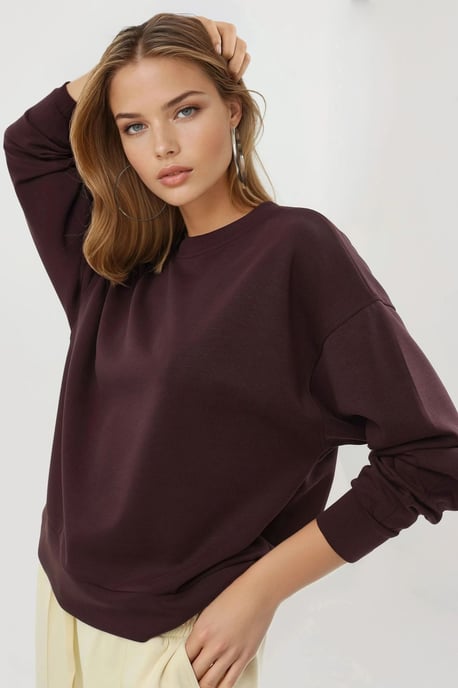 Relaxed Fit Crew Neck Modal Sweater - Image 2