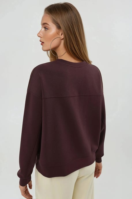 Relaxed Fit Crew Neck Modal Sweater - Image 3