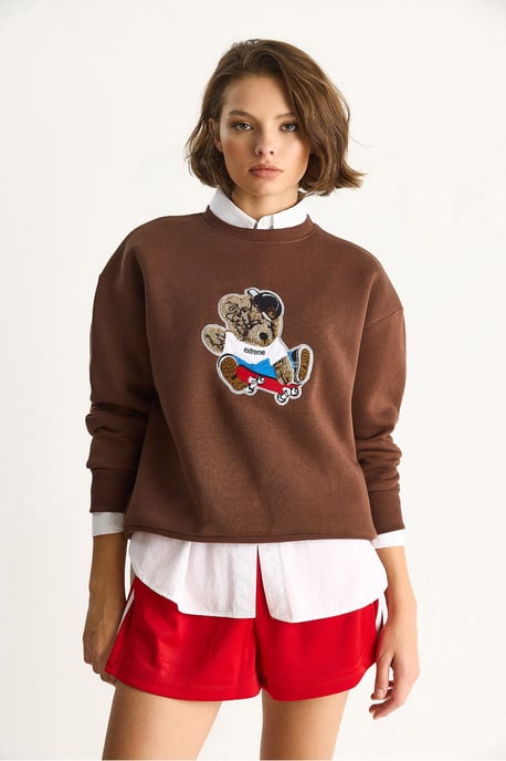 Geborduurd Sweatshirt met Ronde Hals en Lange Mouwen - Image 2
