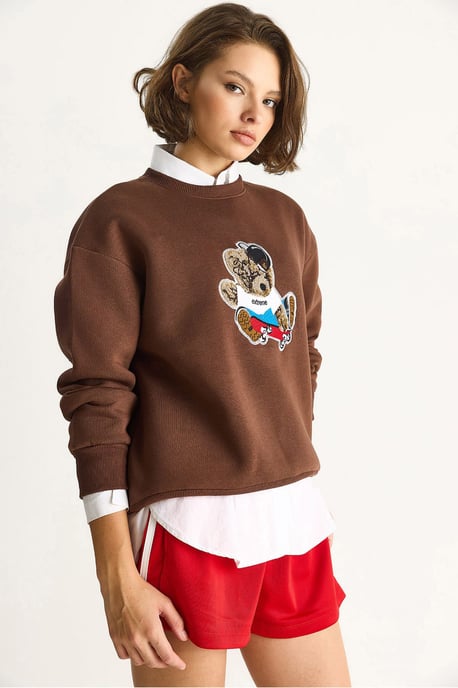 Geborduurd Sweatshirt met Ronde Hals en Lange Mouwen - Image 3