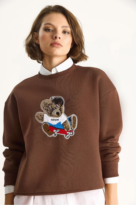 Geborduurd Sweatshirt met Ronde Hals en Lange Mouwen - Image 5