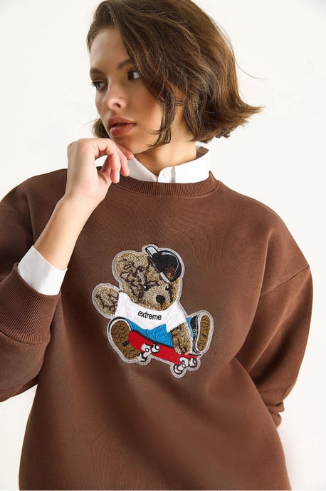 Geborduurd Sweatshirt met Ronde Hals en Lange Mouwen - Image 6
