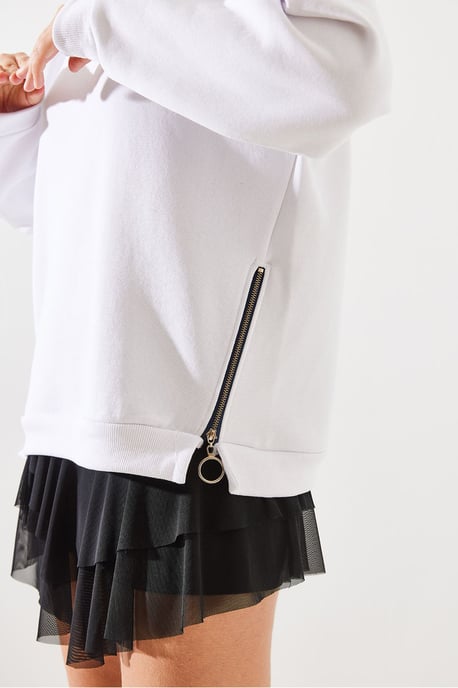 Sweater met Ritsdetail en Ronde Hals - Image 2
