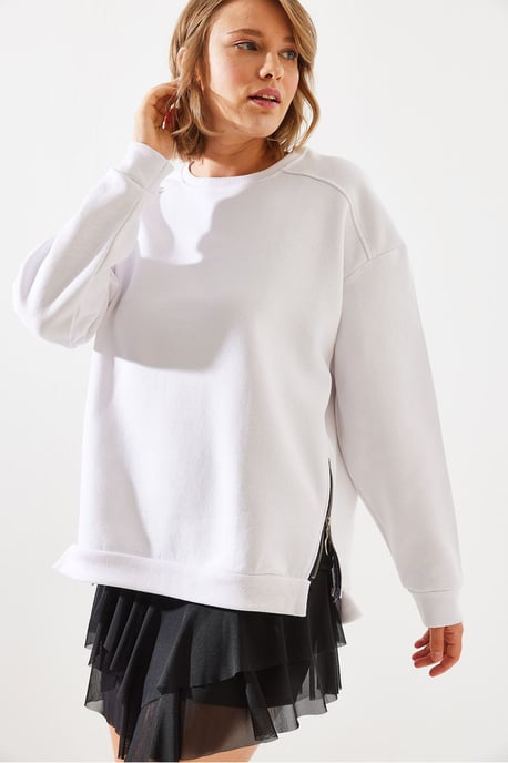 Sweater met Ritsdetail en Ronde Hals - Image 6