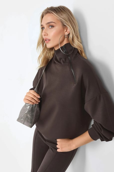 Ontspannen Fit Ritskraag Sweatshirt - Image 1