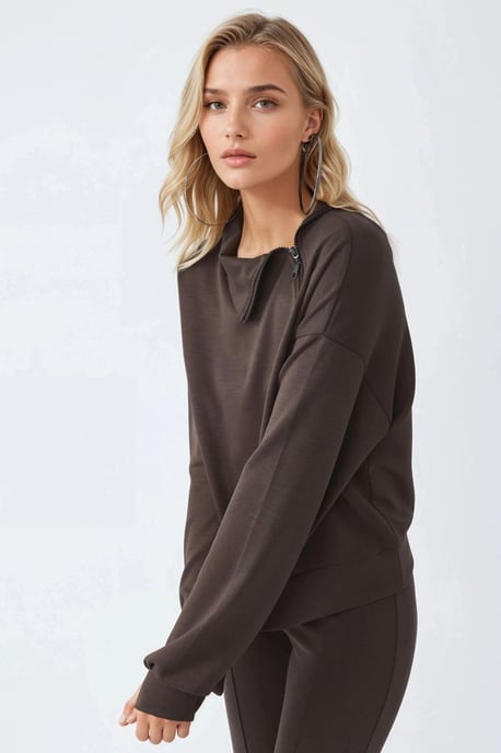 Ontspannen Fit Ritskraag Sweatshirt - Image 2