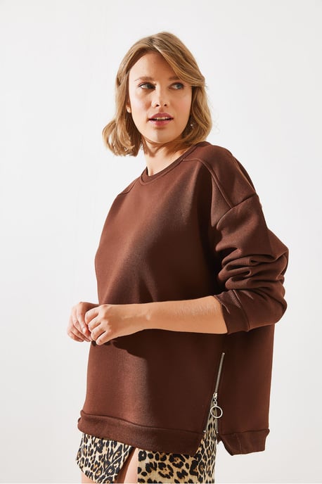Sweater met Ritsdetail en Ronde Hals - Image 6