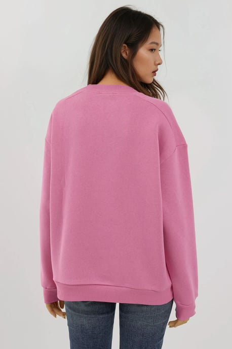 Textured Crewneck Sweatshirt met Ritsdetail - Image 4