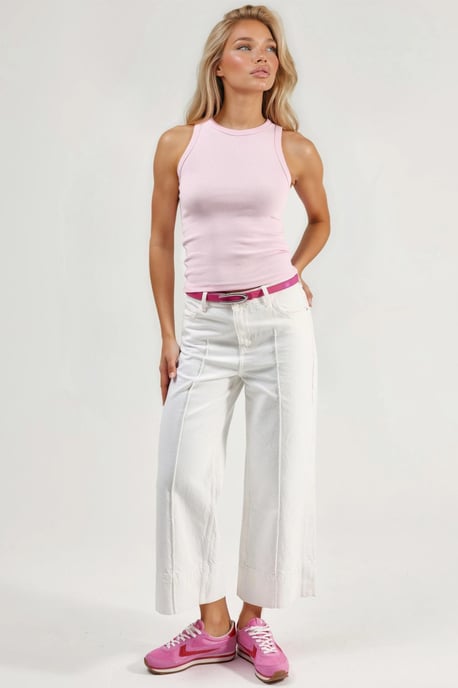 Geribbelde Crew Neck Mouwloze Tanktop - Image 4