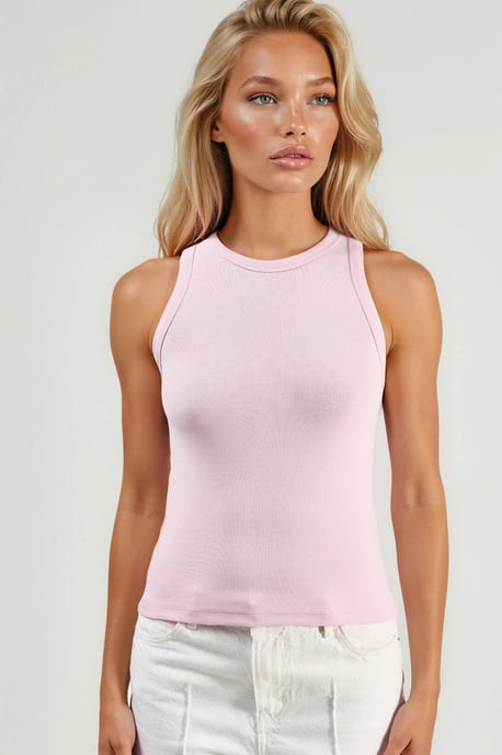 Geribbelde Crew Neck Mouwloze Tanktop - Image 6