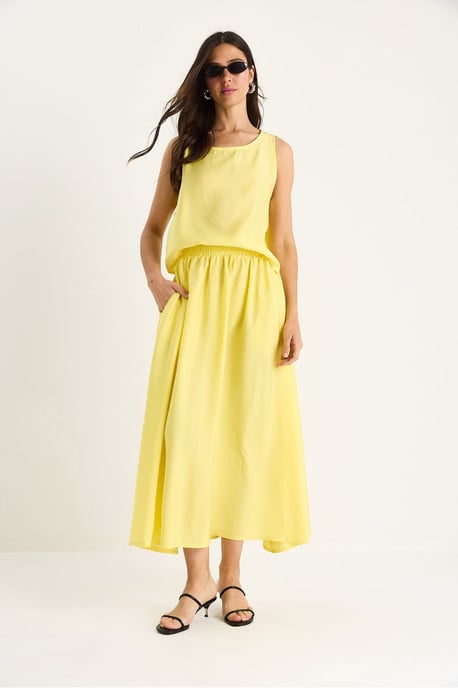 Mouwloze Scoop Neck Tanktop en Midi Rok Co-Ord Set - Image 2