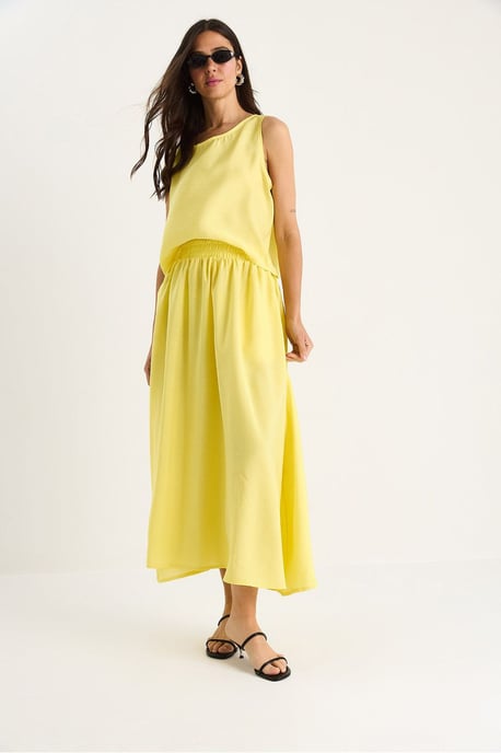Mouwloze Scoop Neck Tanktop en Midi Rok Co-Ord Set - Image 4