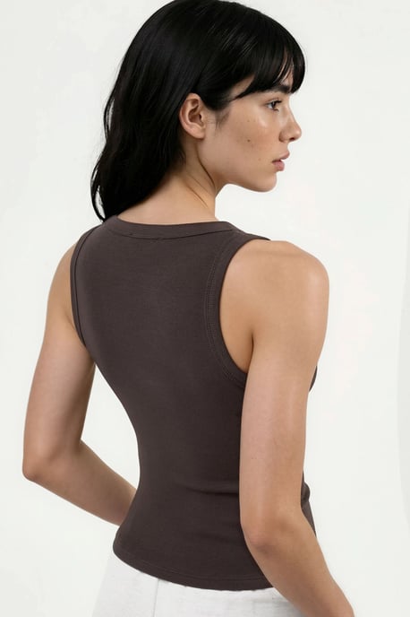 Geribbelde Crewneck Mouwloze Tanktop - Image 3