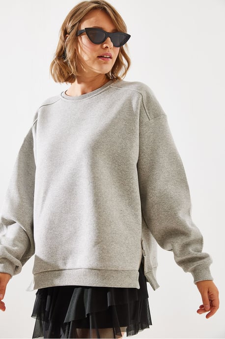 Sweater met Ritsdetail en Ronde Hals - Image 6