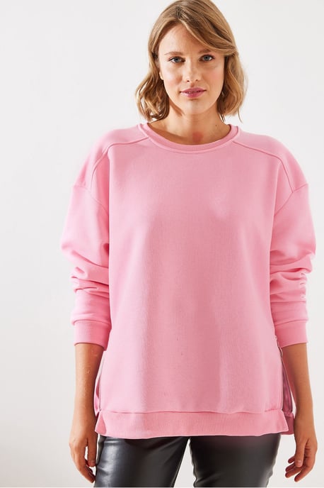 Crew Neck Rits Gedetailleerde Sweater - Image 6