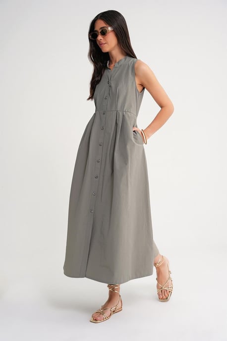 Geknoopte Tippet Kragen Maxi Jurk - Image 3