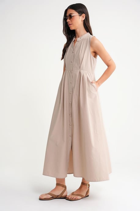 Geknoopte Tippet Kragen Maxi Jurk - Image 4