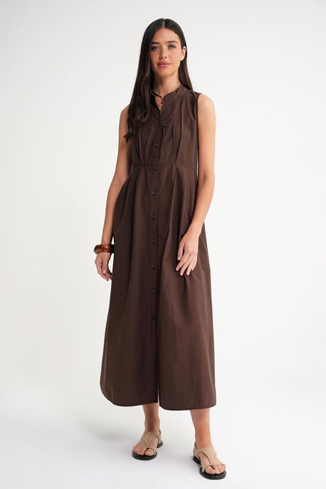Geknoopte Tippet Kraag Maxi Jurk - Image 4