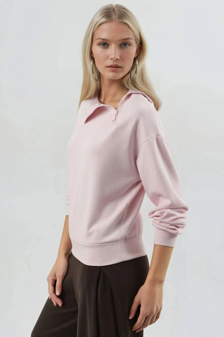 Ontspannen Pasvorm Ritskraag Sweatshirt - Image 2