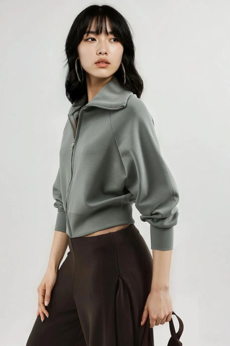 Ontspannen Pasvorm Rits Sweatshirt - Image 4