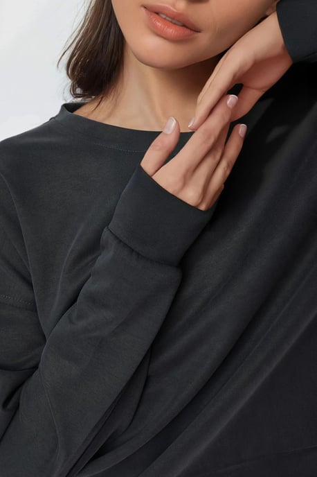Ontspannen Pasvorm Crewneck Modal Sweatshirt - Image 6