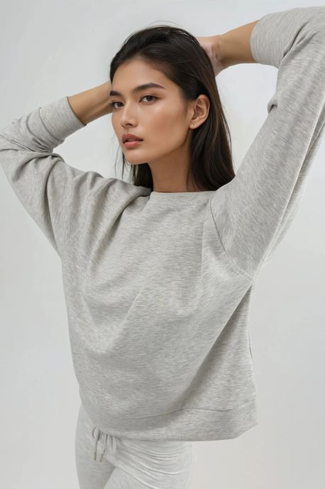 Ontspannen Pasvorm Crewneck Modal Sweatshirt - Image 2