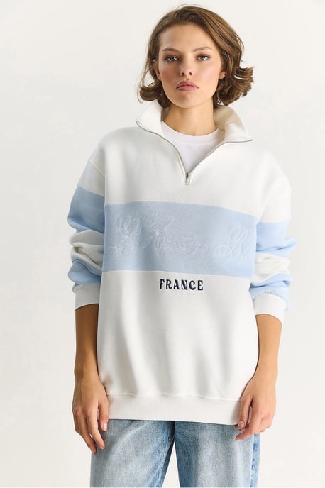 Gedrukt Relaxed Fit Polo Sweatshirt - Image 2