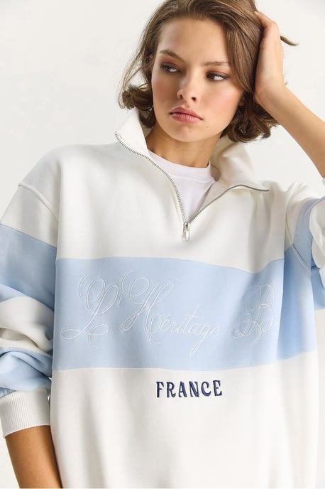 Gedrukt Relaxed Fit Polo Sweatshirt - Image 3