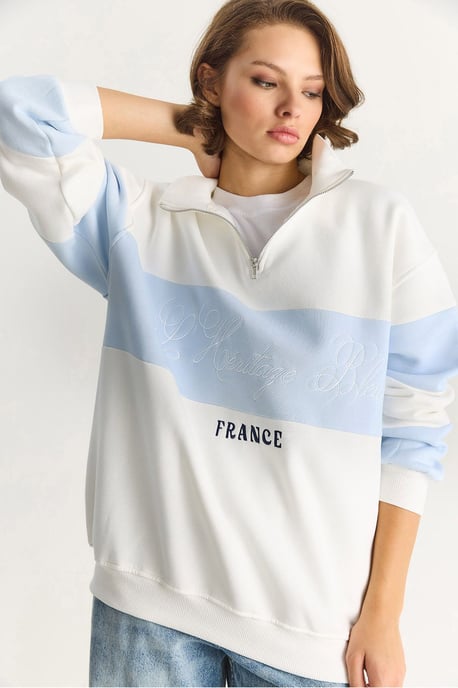 Gedrukt Relaxed Fit Polo Sweatshirt - Image 5