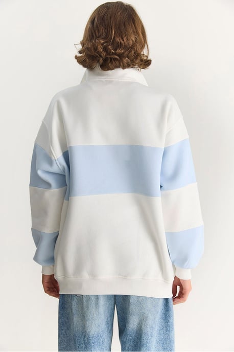 Gedrukt Relaxed Fit Polo Sweatshirt - Image 6