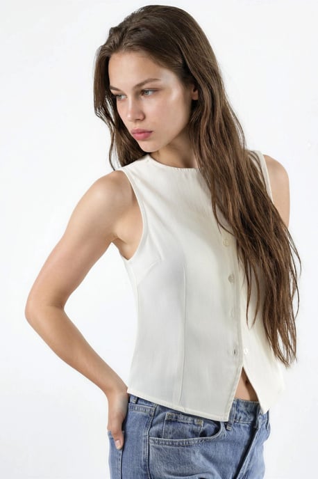 Knoploze Mouwloze Top - Image 2