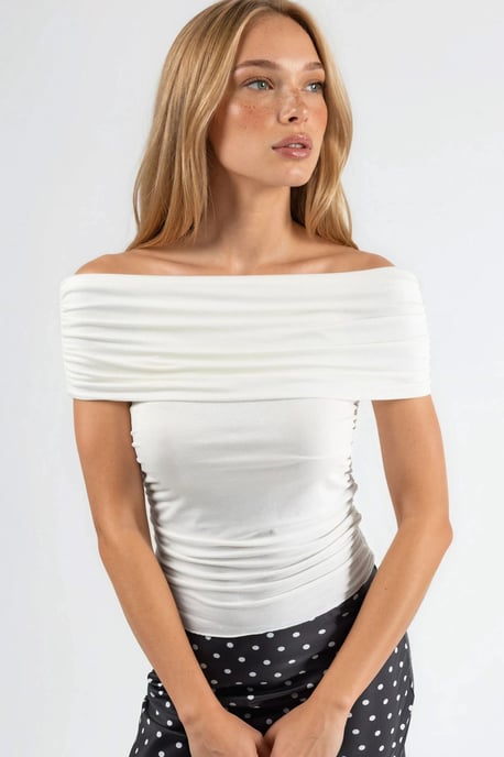 Een Schouder Drapé Blouse - Image 1