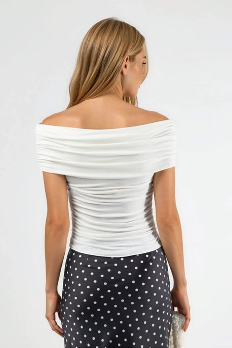 Een Schouder Drapé Blouse - Image 3