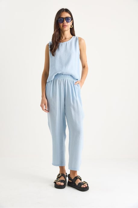 Mouwloze Crew Neck Blouse en Carrof Fıt Broekset - Image 2