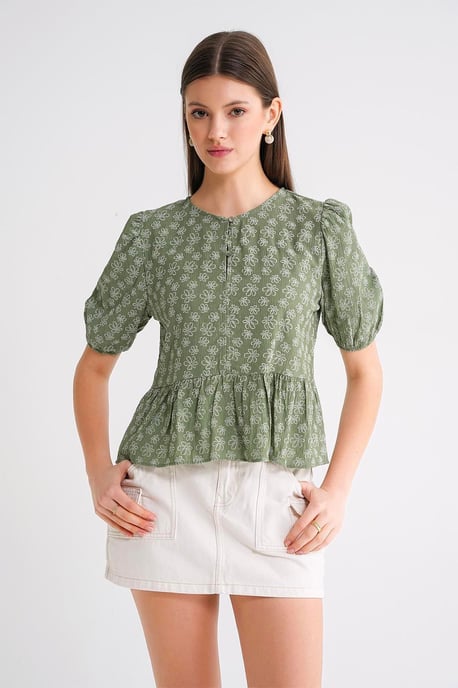Rimpelige Crew Neck Blouse - Image 3