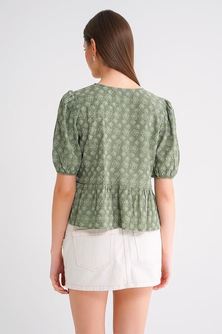 Rimpelige Crew Neck Blouse - Image 6