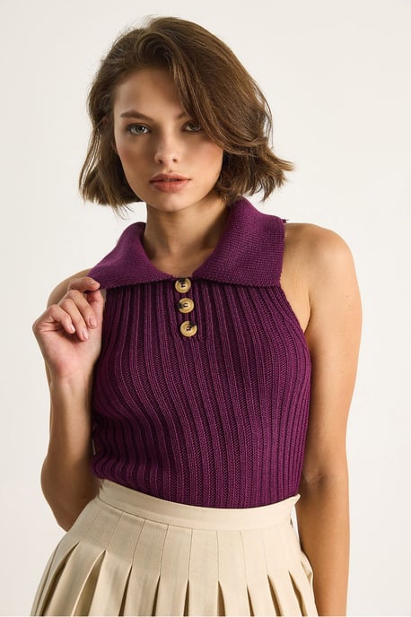 Gebreide Blouse met Knopensluiting - Image 5