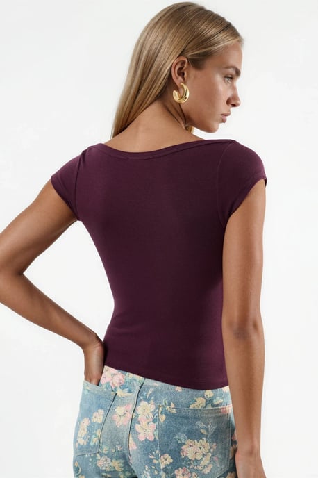 Slim Fit Boothals Blouse - Image 3