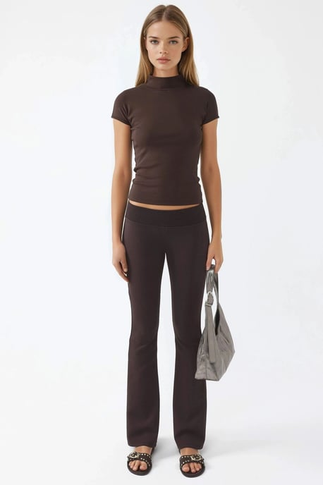 Fitted Halve Turtle-Neck Katoenen Blouse - Image 5