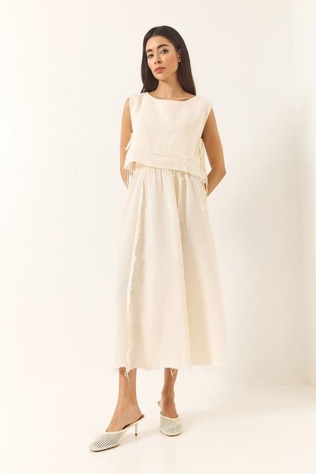 Textuur Blouse & Rok Muslin Stof Twee-Delige Set - Image 2